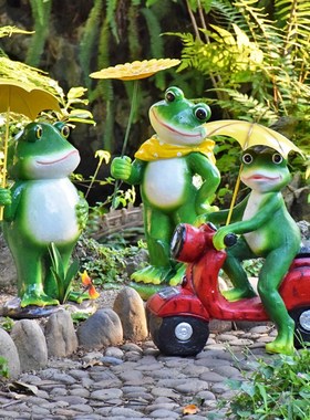 仿真青蛙摆件幼儿园林景观花园装饰庭院别墅造景创意卡通动物雕塑