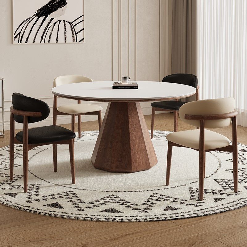 德利丰实木餐桌圆形小户型法式奶油中古风高端全托纯白圆桌饭桌子,淘宝优惠券,粉丝福利购,淘宝优惠卷