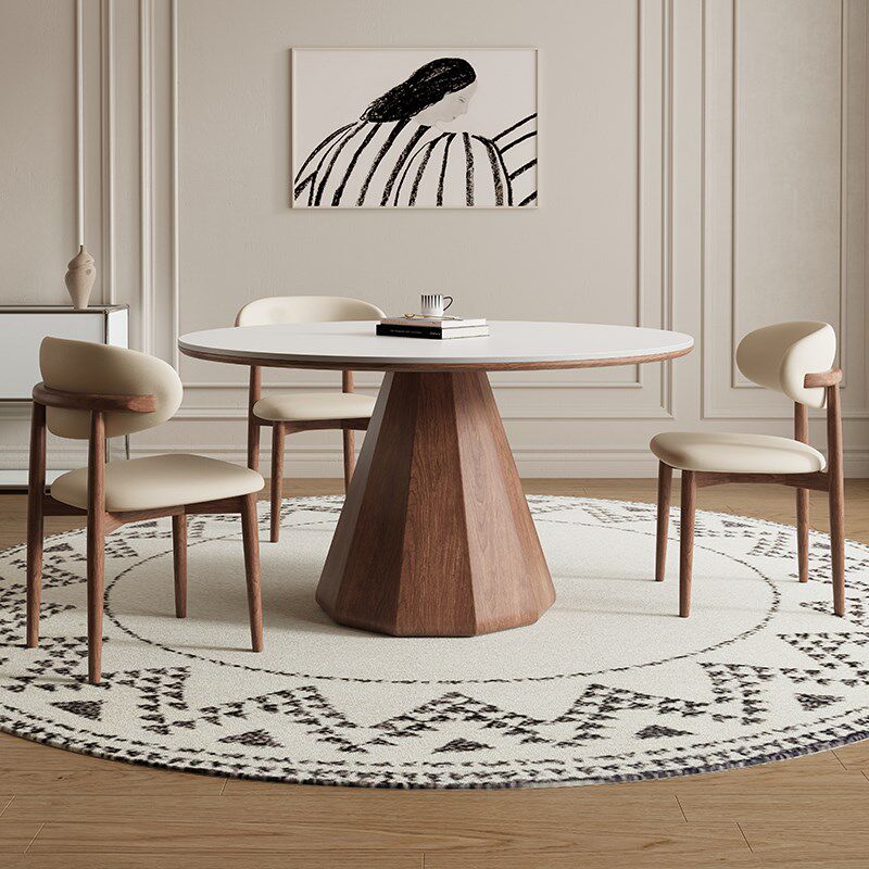 德利丰实木餐桌圆形小户型法式奶油中古风高端全托纯白圆桌饭桌子,淘宝优惠券,粉丝福利购,淘宝优惠卷