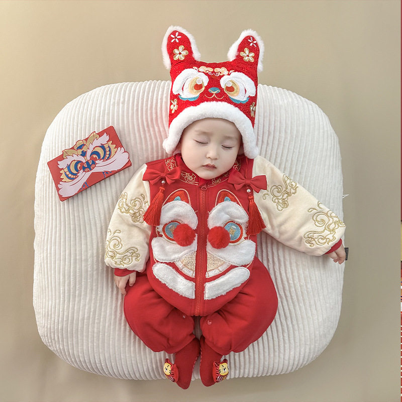 2025新款抓周服唐装男童拜年服周岁礼服女童婴儿连体衣儿童汉,淘宝优惠券,粉丝福利购,淘宝优惠卷