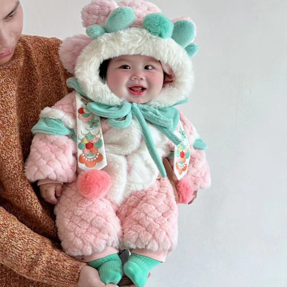 2025新款冬季汉服女童周岁礼服婴儿连体衣新生儿包屁衣男宝宝,淘宝优惠券,粉丝福利购,淘宝优惠卷