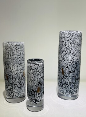 中古风玻璃花器样板间售楼处客厅餐桌家居软装饰品摆件花瓶工艺品