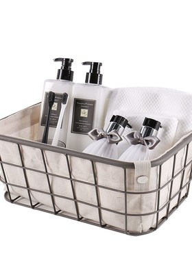 样板房间展厅卫生间浴室摆件洗漱套装沐浴露毛巾组合托盘装饰品