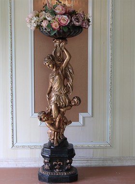 欧式雕塑艺术品会所酒店走廊装饰人物家居咖啡馆大件客厅落地摆件