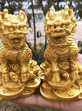 麒麟摆件一对 火麒麟家居客厅电视柜酒柜玄关卧室装饰工艺品摆件