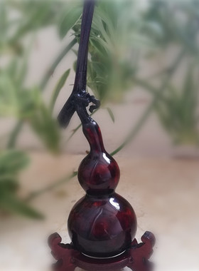 天然手工大漆葫芦摆件隐花漆文玩收藏工艺品手捻八宝车挂一物一图