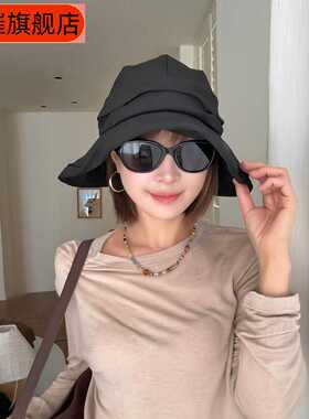 日系棉麻渔夫帽女夏季薄款透气小