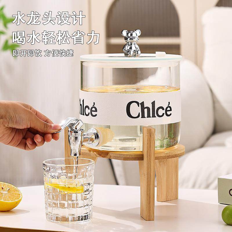 高颜值轻奢2.6L玻璃透明啤酒桶饮料桶果茶桶网红家用醒酒器冷水壶,淘宝优惠券,粉丝福利购,淘宝优惠卷