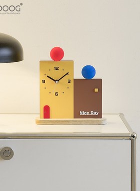 DOOG创意办公桌面时钟摆件卧室房间家居客厅座钟装饰礼品