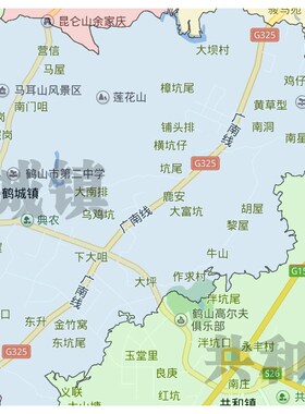 鹤山市地图1.15m江门市折叠版会议办公室装饰画客厅书房背景画