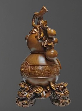 木制葫芦摆件葫芦工艺品摆件实木家居饰品客厅酒柜办公室摆设家用