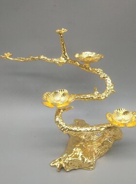 合金三朵球花水晶球座物晶梅底座底托置水架球架球金属球托支架