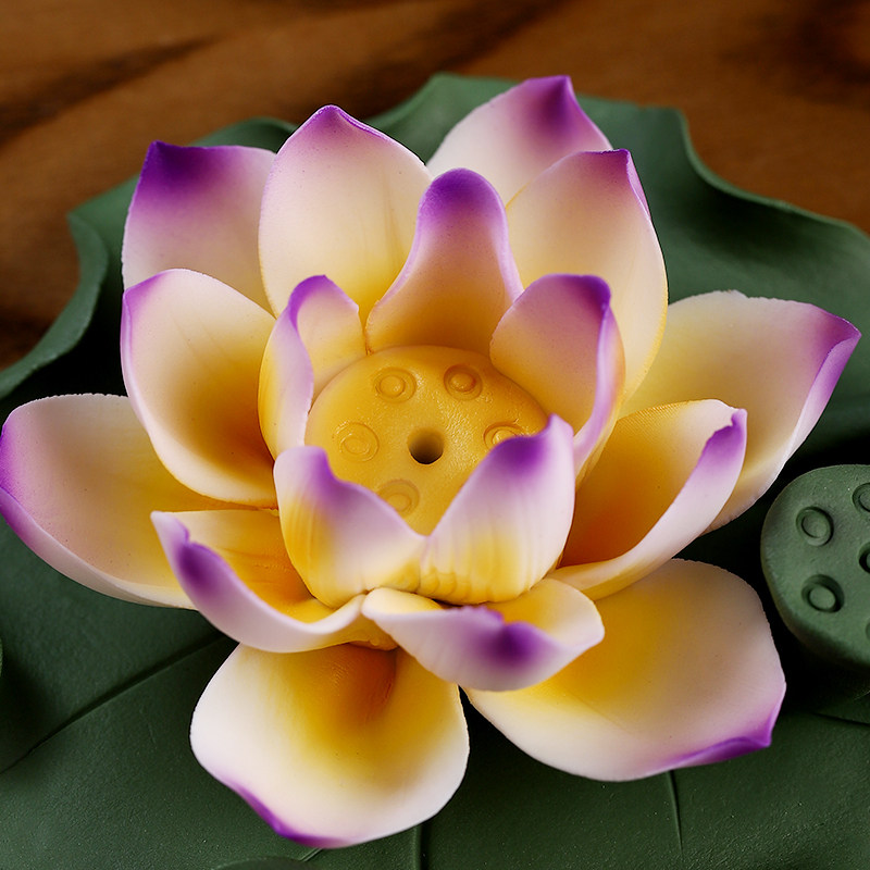 东方泥土传统手工陶瓷莲花香插摆件家用室内线香香座香托点香器,淘宝优惠券,粉丝福利购,淘宝优惠卷