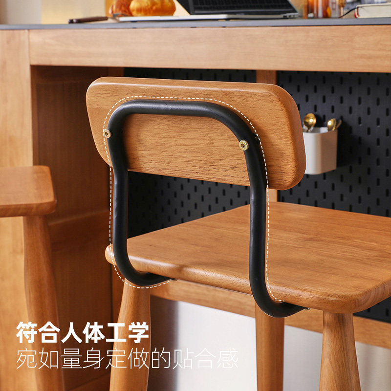家逸吧台椅实木高脚凳家用酒吧前台椅靠背椅奶茶店高凳子高脚凳,淘宝优惠券,粉丝福利购,淘宝优惠卷