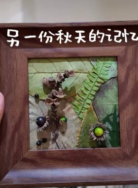 手作落叶标本相框摆件