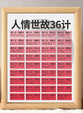 人情世故36计处世智慧相框摆台
