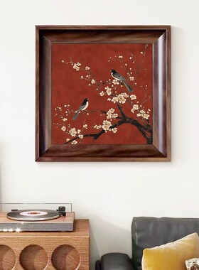 新中式禅意花鸟图摆台装饰画