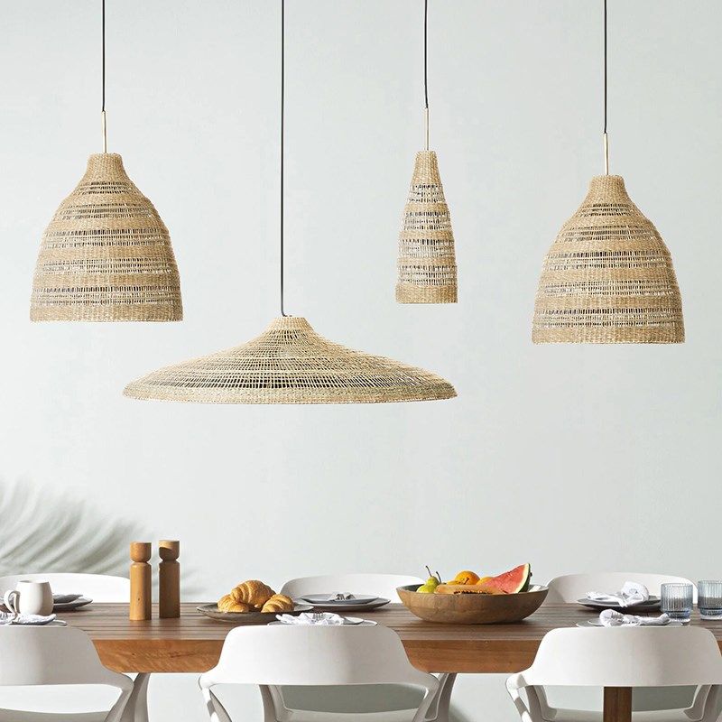 艺术吊灯民宿客厅卧室饭厅茶室草编灯创意天然手工编织餐厅餐桌灯,淘宝优惠券,粉丝福利购,淘宝优惠卷