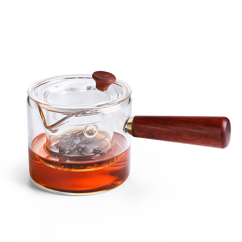 玻璃公道杯茶滤一体茶漏套装侧把分茶器茶具泡茶壶煮茶耐热茶海 - 图3