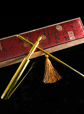 新款黄铜杨公寻龙尺折叠测量罗盘工具探测棒水脉仪可拆卸随身携带