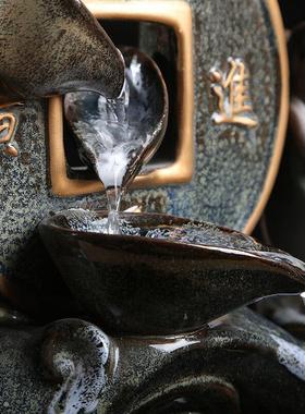 陶瓷工艺品摆件流水喷泉客厅会所卧室加湿器创意家居瓷器