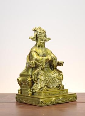 杨铜记 黄铜五爷龙王爷伍爷摆件广济龙王