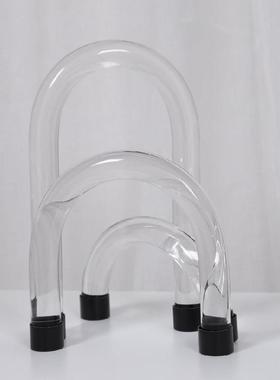 现代简约U型透明摆件样板间售楼客厅书房创意亚克力拱形交错饰品