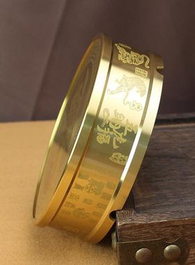 黄铜烟灰缸大号创意纯铜五虎烟灰缸客厅家用办公室茶桌中式摆件