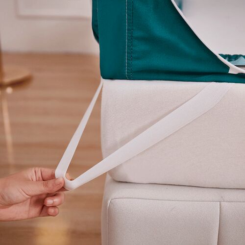 新款家用坐式蚊帐1.2米防尘布顶三开U门1.5m遮光帘布带支架1.8米 - 图1