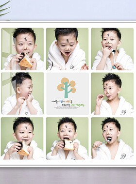 九宫格相框挂墙定制水晶洗相片婚纱照放大宝宝儿童多照片摆台制作