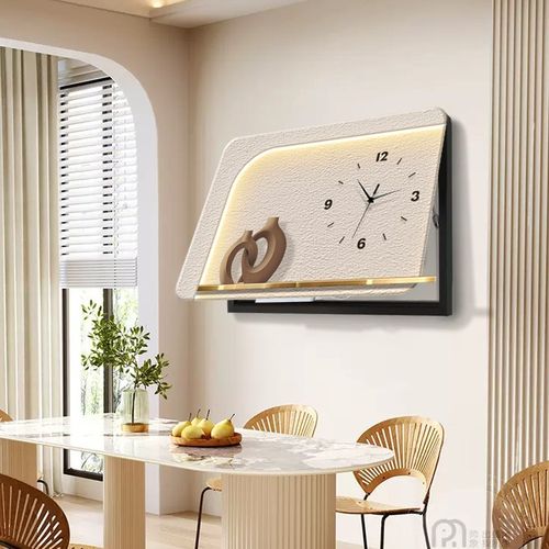 发光立体实物电表箱装饰画钟表遮挡配电箱挂画高级感奶油风开关画 - 图1