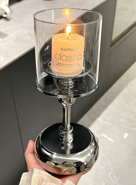 复古烛台香薰蜡烛家用烛光晚餐道具浪漫蜡烛台座餐桌装饰品摆件