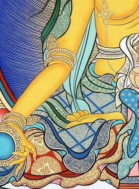 地藏王菩萨唐卡西藏热贡手绘复制版画客厅玄关定制装饰挂画艺术