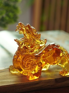 2025蛇年吉祥物琉璃招财守财飞天貔貅公母一对摆件家居客厅装饰品