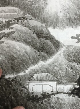名画复制品龚贤山水图卷写意水墨山水画国画艺术微喷临摹装饰画