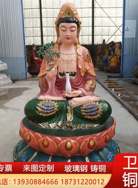 铸铜观音菩萨佛像观世音佛像家用滴水观音铜像坐莲客厅纯黄铜摆件