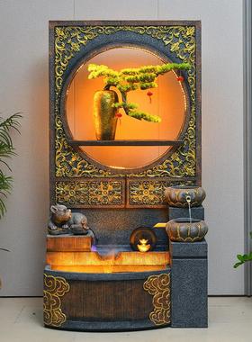 水幕墙流水屏风鱼缸客厅玄关水系景观流水生财水景循环水摆件