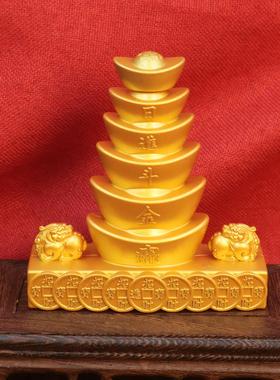 招财进宝元宝转转摆件沙金色玄关收银台桌面摆件招财开运开业礼品