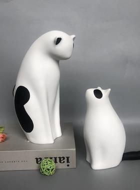 母子猫咪创意摆件客厅办公室电视柜家居树脂装饰春节搬家乔迁礼品