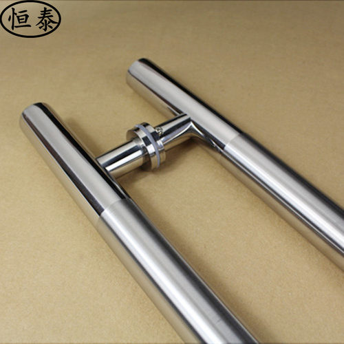 正宗SUS304加厚玻璃门拉手不锈钢拉丝圆形推拉无框门防盗木门把手 - 图1