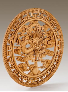 东阳花板 香樟木客厅餐厅装饰画实木玄关壁挂木质木雕装修挂饰