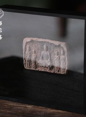 梅花落龙门石窟摆件大卢舍那像龛壁画挂件壁挂雕塑陶瓷刘峥安手作