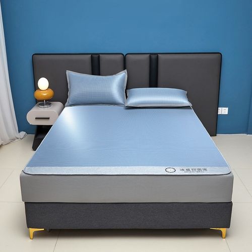 夏季碳光冰丝凉席床笠款三件套可水洗折叠凉感空调软席子裸睡2024 - 图0