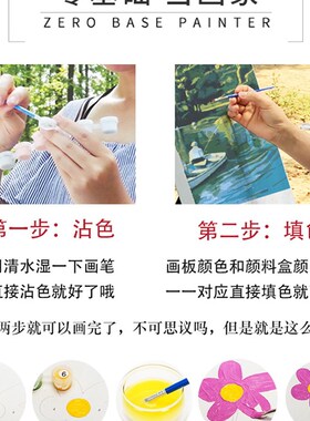 佳彩天颜 diy数字油彩画手绘填色客厅花卉月季装饰画手工数码油画