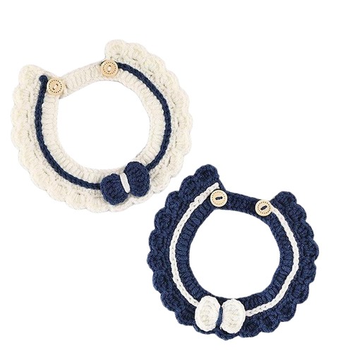 猫咪项圈手工DIY毛线编织围脖英伦风围巾萌拍网红项圈狗狗围脖 - 图3