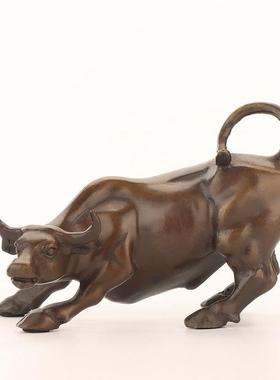 铜牛摆件东北缺角华尔街牛生肖牛家居客厅店铺开业礼品实心招财