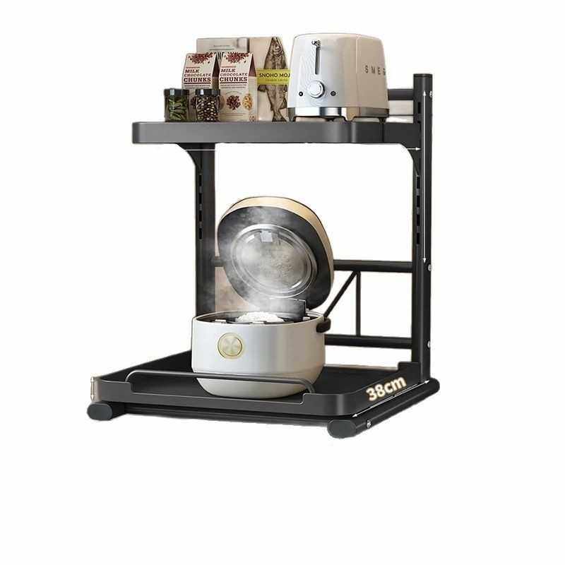 电饭煲置物架厨房多功能烤箱锅支架台面电器抽拉式微波炉收纳架子,淘宝优惠券,粉丝福利购,淘宝优惠卷