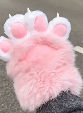猫爪手套毛绒秋冬加厚保暖手套