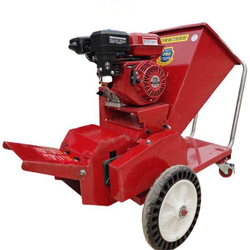 推车移动树枝条秸秆铡段揉丝一体机户外果园林树枝粉碎机干湿两用 - 图3