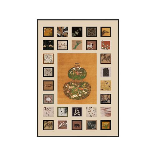 中古风入户玄关装饰画葫芦百联客厅沙发背景墙挂画2024新款壁画 - 图0